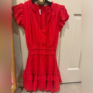 GLAM red boutique dress with ruffles SIZE SMALL